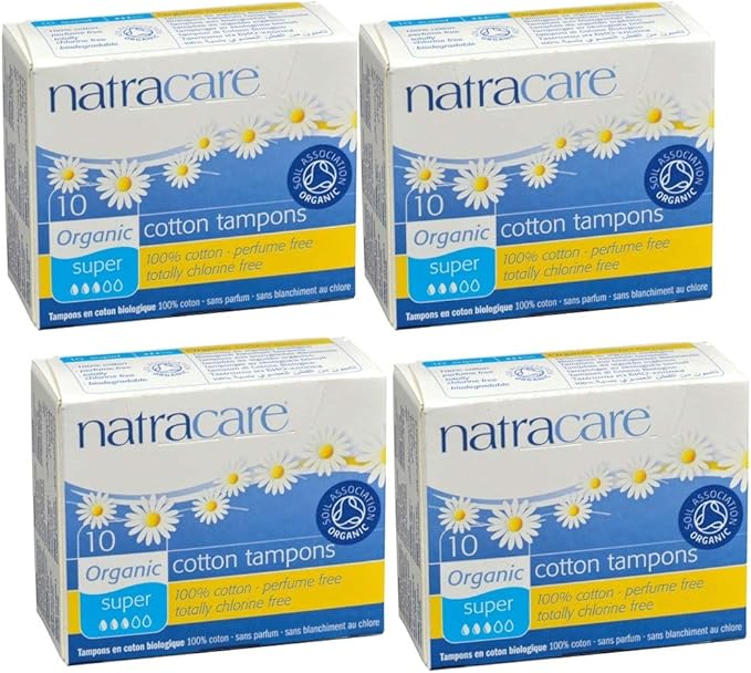 Natracare Tampons, Cotton, Organic, Super - 10 cotton Tampons