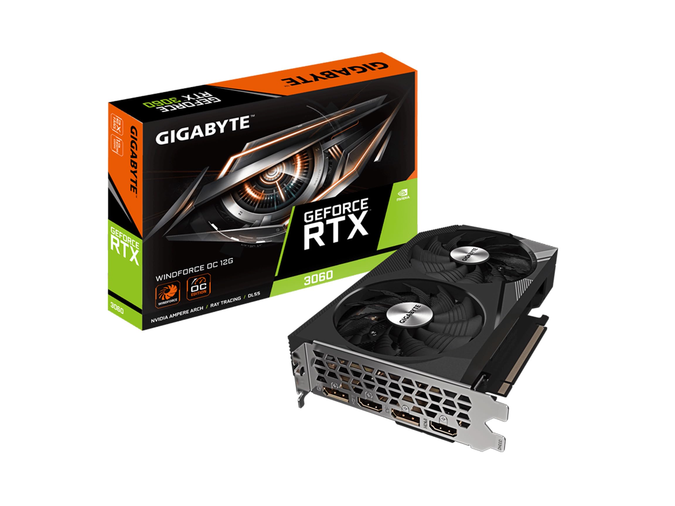 Gigabyte GeForce RTX 3060 WINDFORCE OC 12G 1.0 GDDR6 Video Card, 1792 MHz PCI-E 4.0, 1x HDMI 2.1 *2