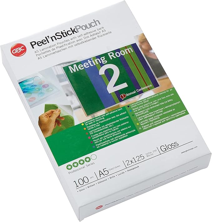 GBC Laminating Pouch A5 125 Micron Pk25 Adhesive