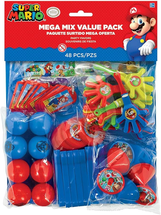 Super Mario Brothers Mega Mix Favours Value 48 Piece Pack