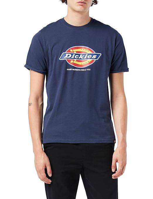 Dickies Mens Denison Workwear Slim Fit Graphic T Shirt - Navy Blue - S - Chest 35-37"