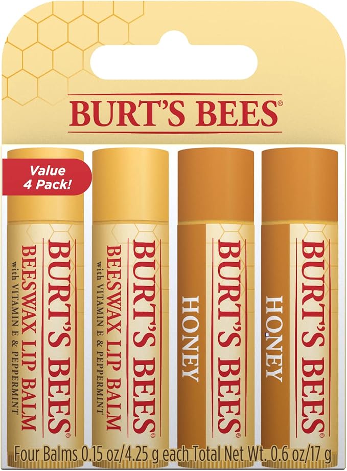 Burt's Bees Beeswax and Honey Lip Balm (4 Pack)