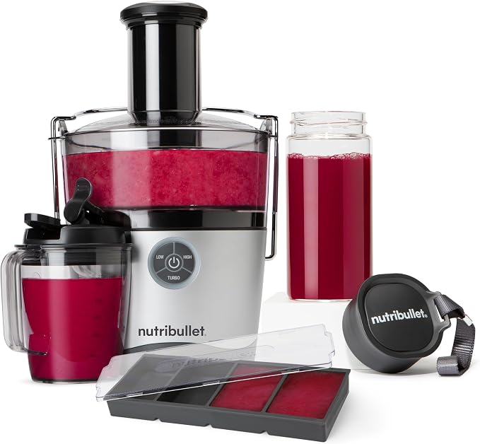 Nutribullet NBJ-200 Juicer Pro: 2L Pulp Basin, 1000W - Black/Silver