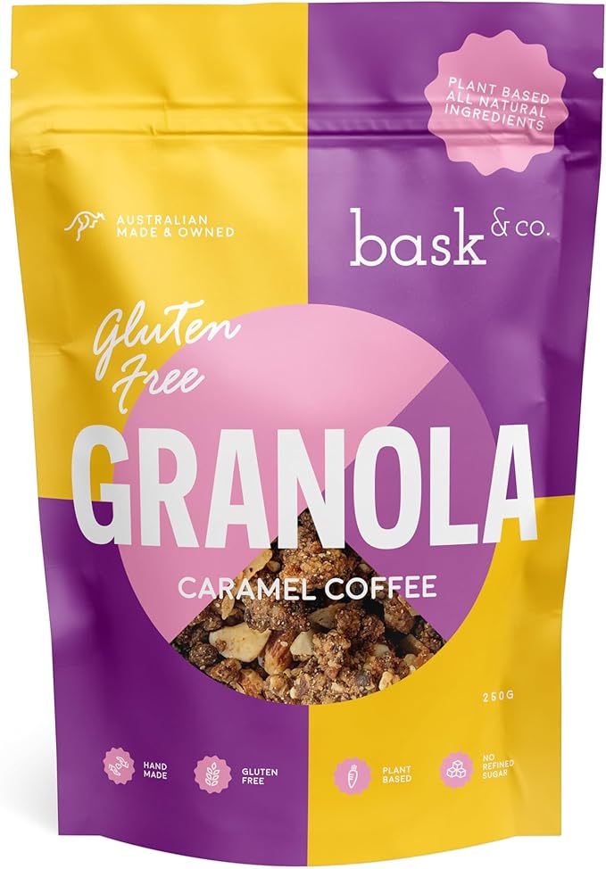 Bask & Co (Gluten Free) Granola Clusters - Caramel Coffee 250g