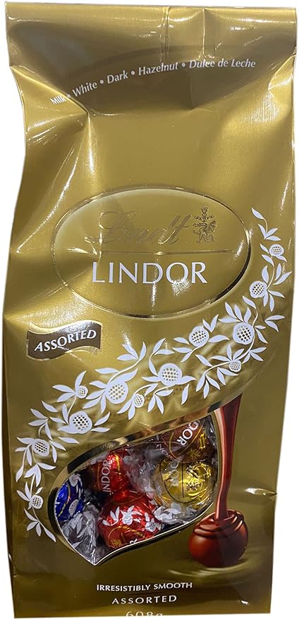 Lindt Lindor Assorted Gold Bag Chocolate, 608 G