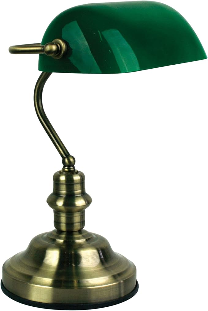 Bankers Antique Brass Touch Lamp