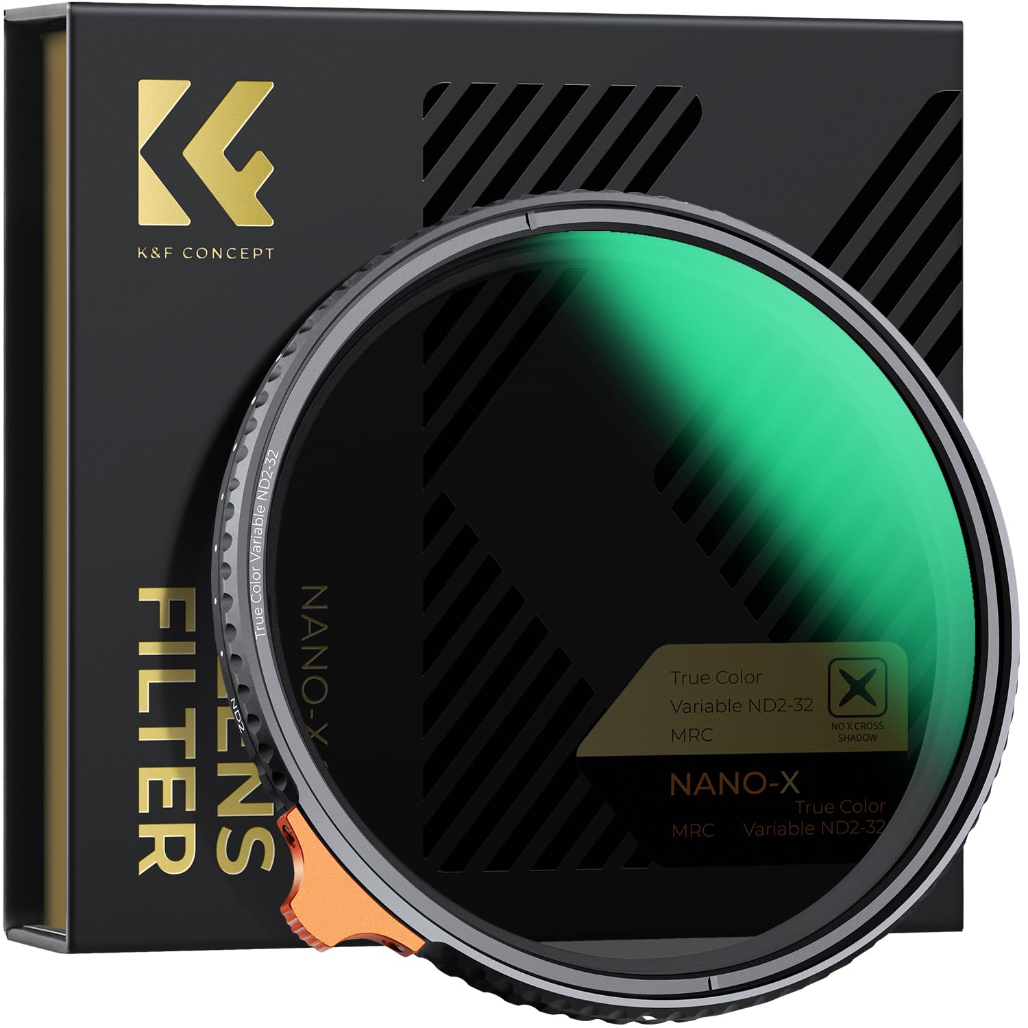 K&F Concept 55mm Variable ND Filter Adjustable Fader Neutral Density ND2 - ND32 Filter, No Spot x Black x Issue, MRC 28-Layer, Ultra Slim, Waterproof