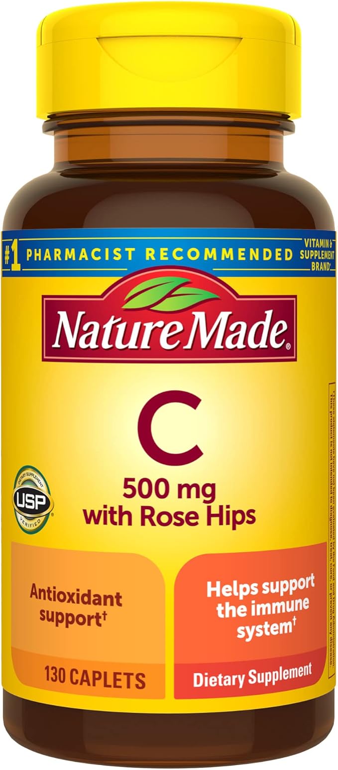 Nature Made Vitamin C with Rose Hips 500 MG 130 Caplets