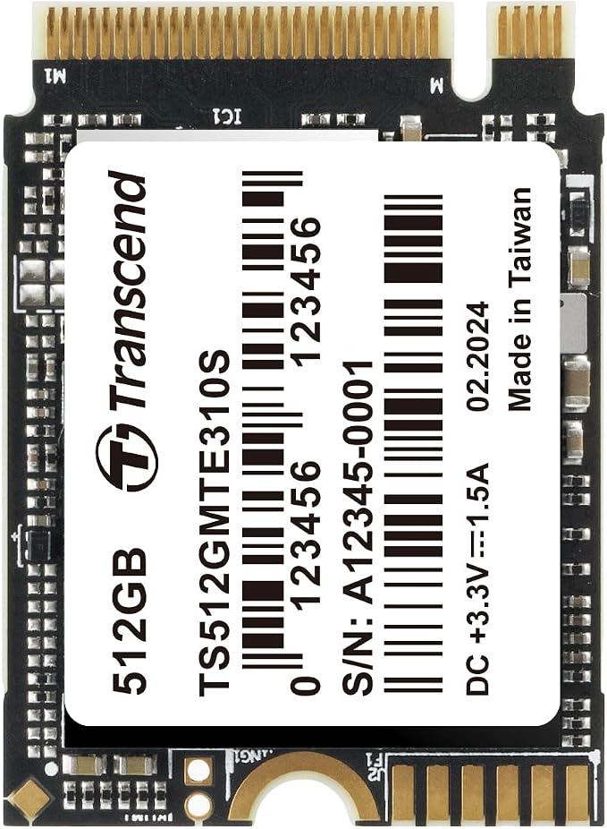 Transcend 512GB M.2 2230 PCIe Gn4x4 NVMe 3D SSD [TS512GMTE310S]