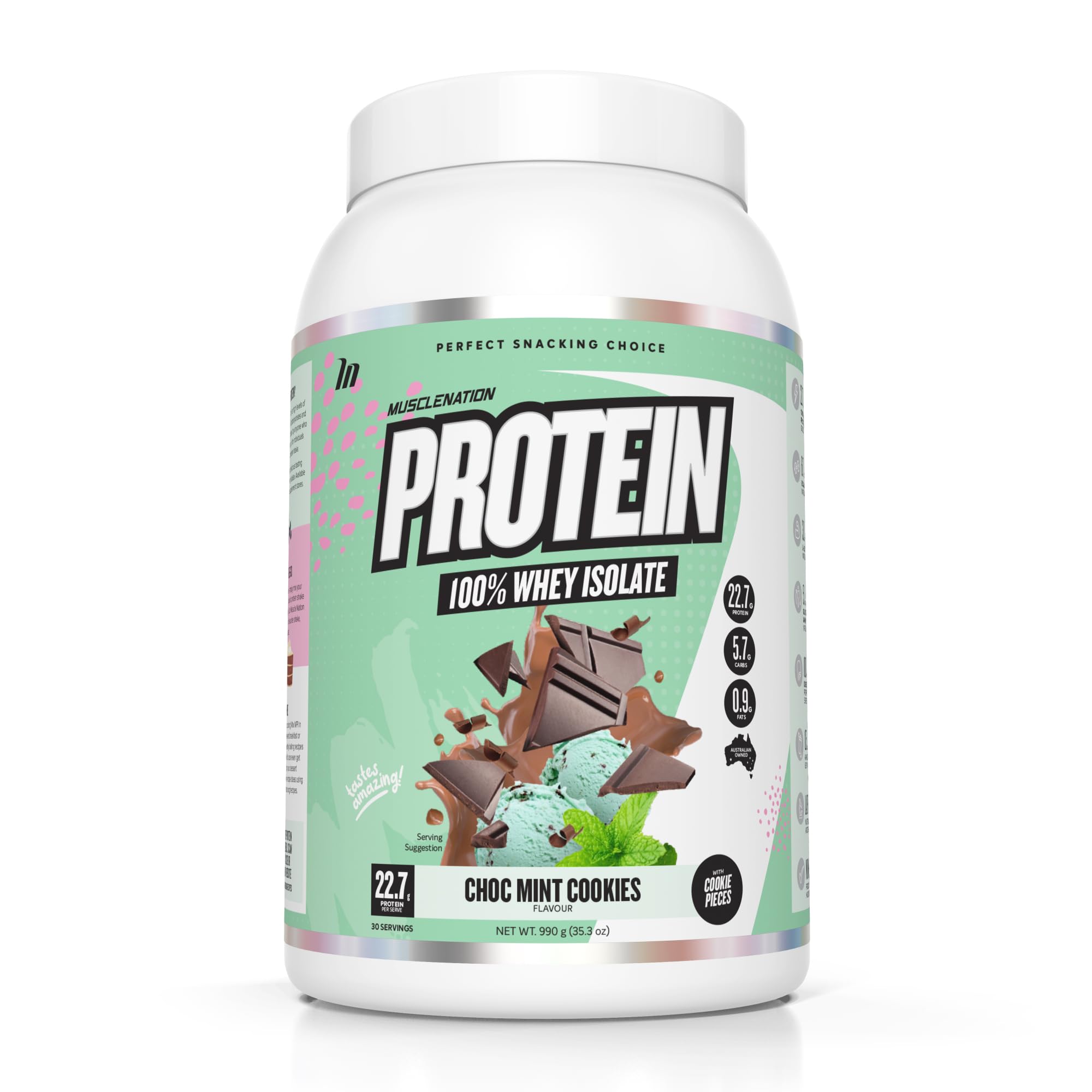 Muscle Nation 100% Whey Isolate Protein Choc Mint Cookies