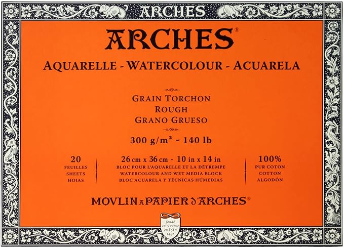 Arches Watercolour Paper Block 300gsm 26 x 36 cm (Rough)
