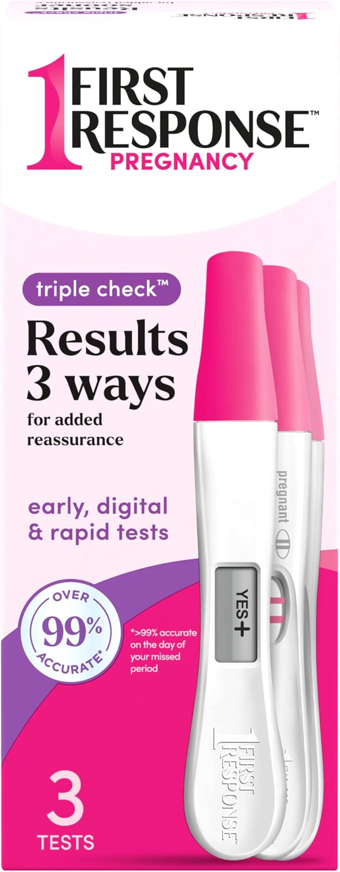 First Response Triple Check Pregnancy Test, 3 Count