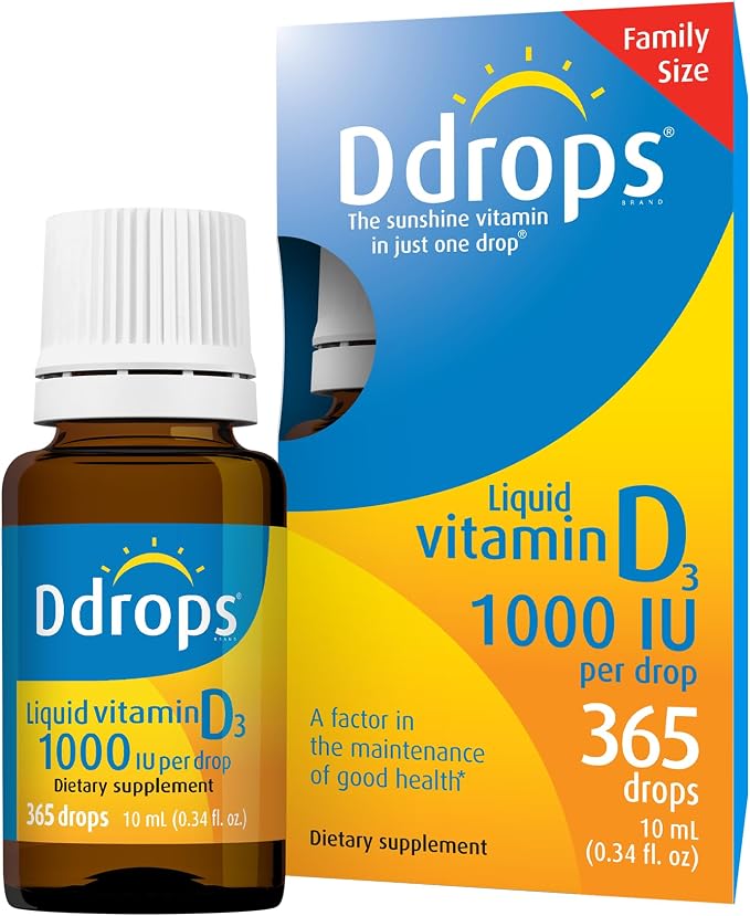 Ddrops Liquid Vitamin D3 1000 IU - 180 Drops