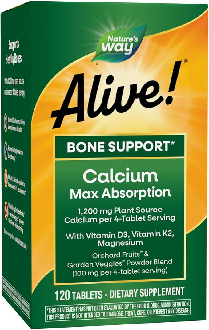 Nature's Way, Alive! Calcium, Bone Formula, 120 Tablets