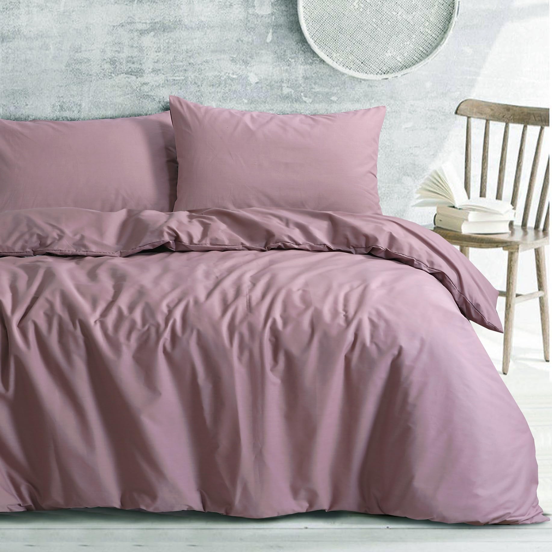 Amsons Dusky Pink Queen Quilt Cover Set