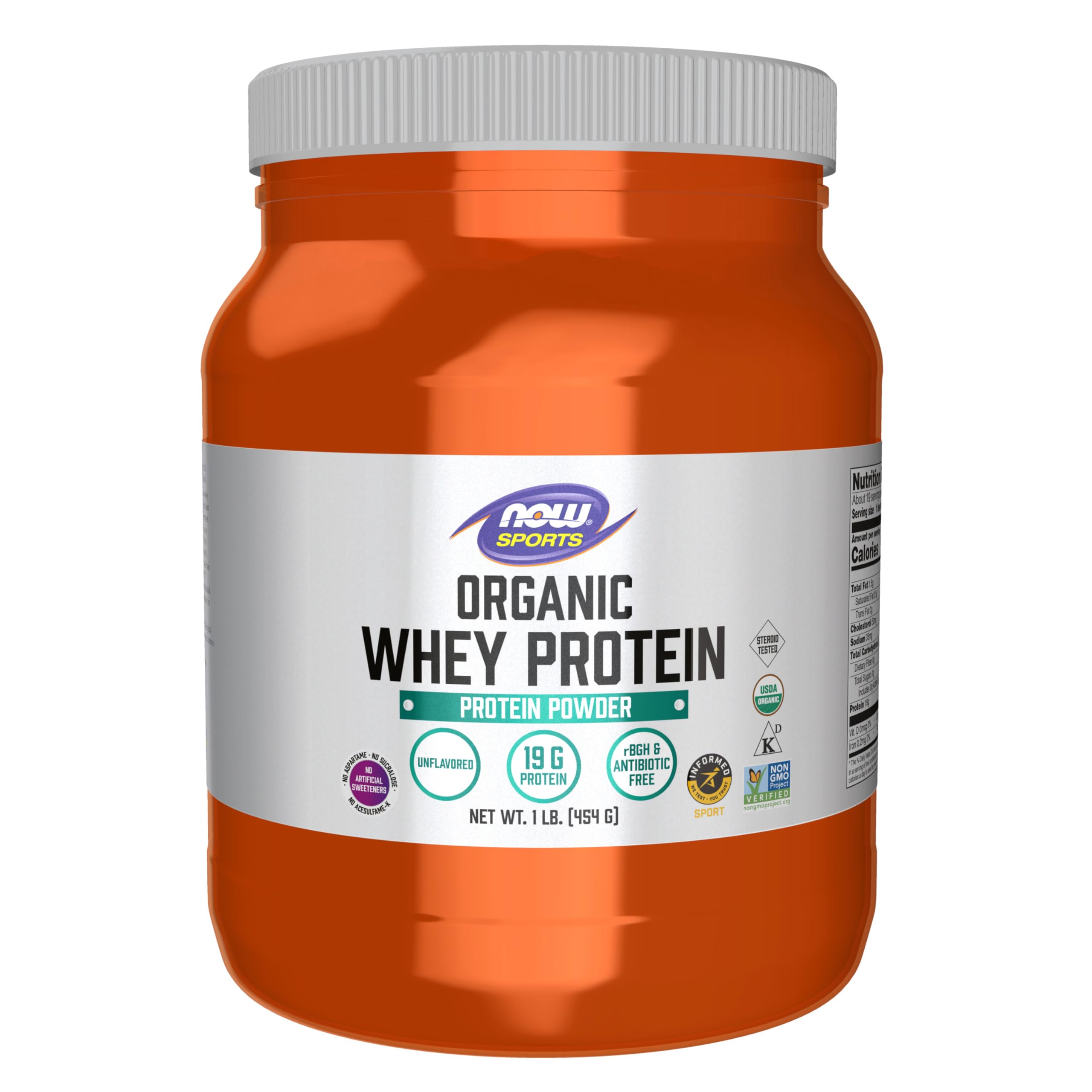 Now Foods Whey Protein Powder, Unflavored - 1 lb tub