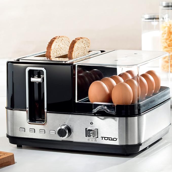 TODO 1400W Breakfast Master Toaster Egg Cooker Poacher Bacon Fryer Grill All in One