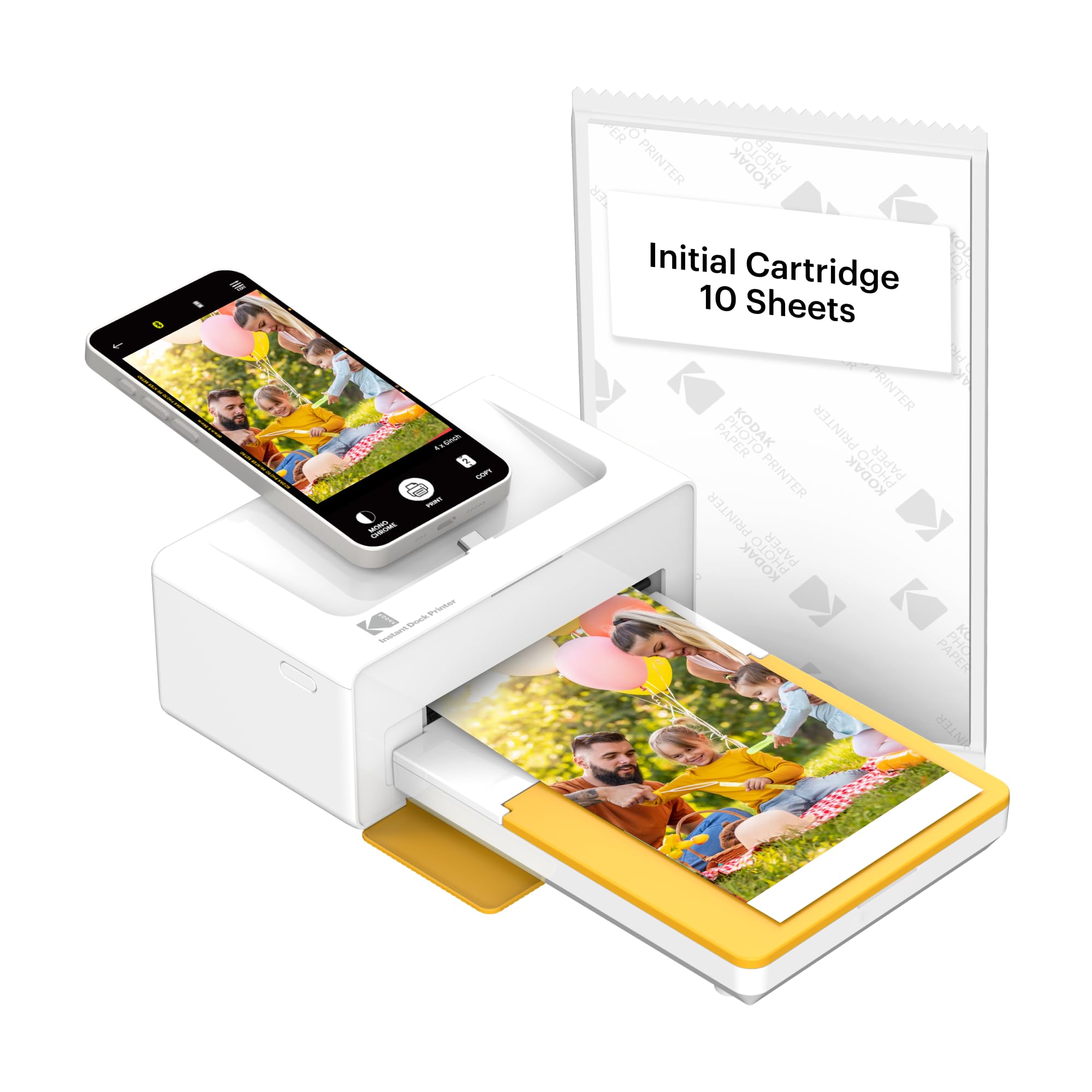 Kodak Dock Plus Instant Photo Printer – Bluetooth Portable Photo Printer Full Color Printing – Mobile App Compatible With IOS and Android –