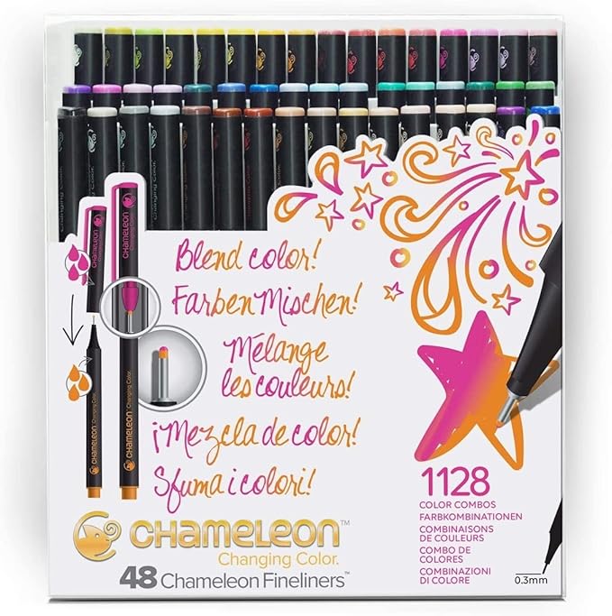 Chameleon Fineliner 48-Pen Brilliant Colors Set