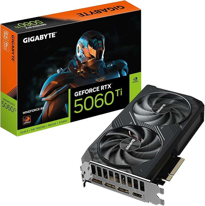 Gigabyte GeForce RTX 5060 Ti WINDFORCE 8GB Video Card, GV-N506TWF2-8GD NVIDIA Video Cards