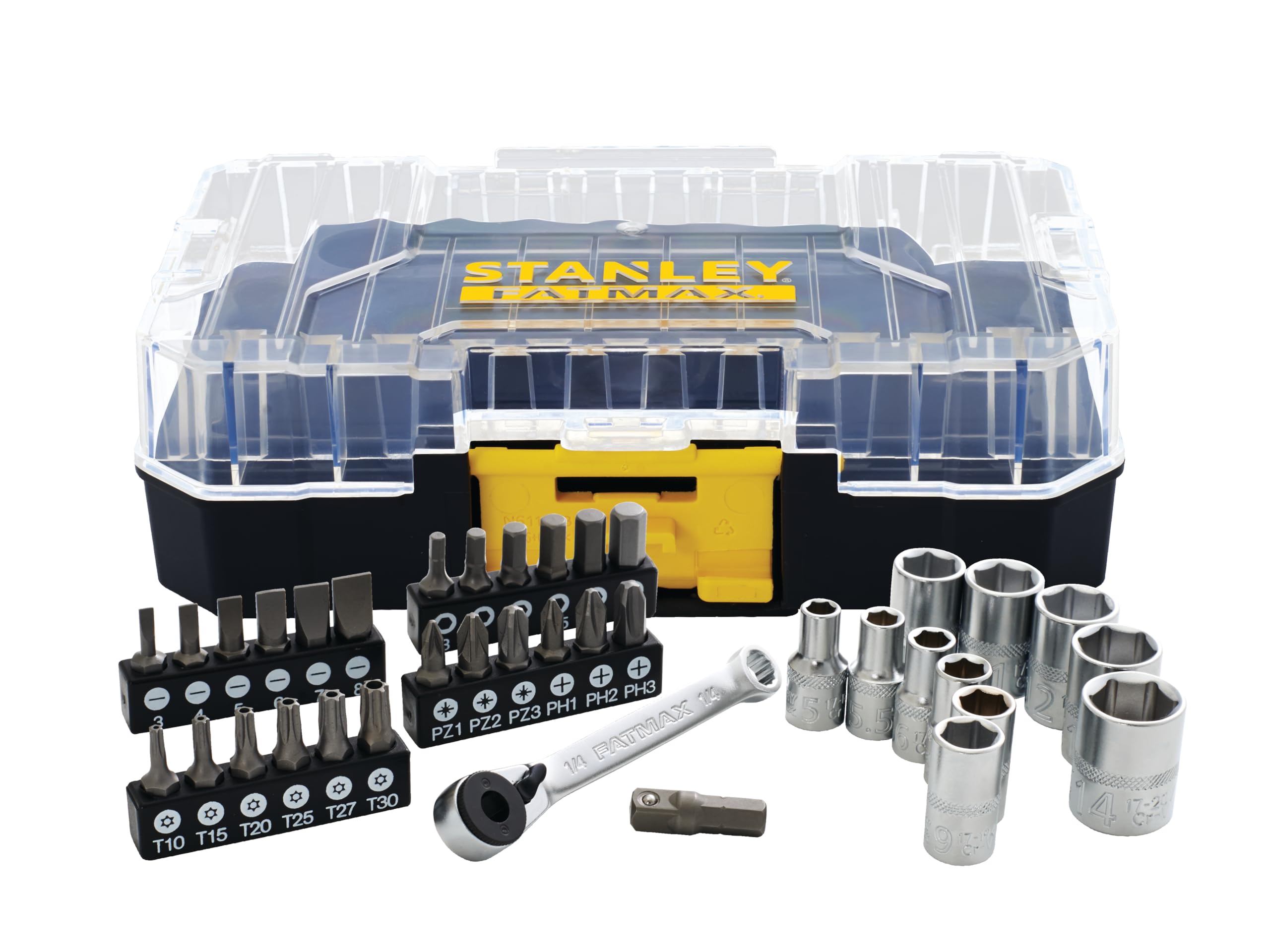 Stanley FatMax Ratchet Socket Set 1/4" Drive 37 Piece Pro-Stack