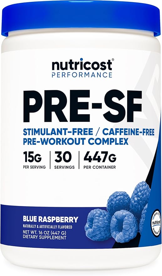 Nutricost, Performance, Pre-SF, Stimulant-Free Pre-Workout Complex, Blue Raspberry, 16 oz (447 g)