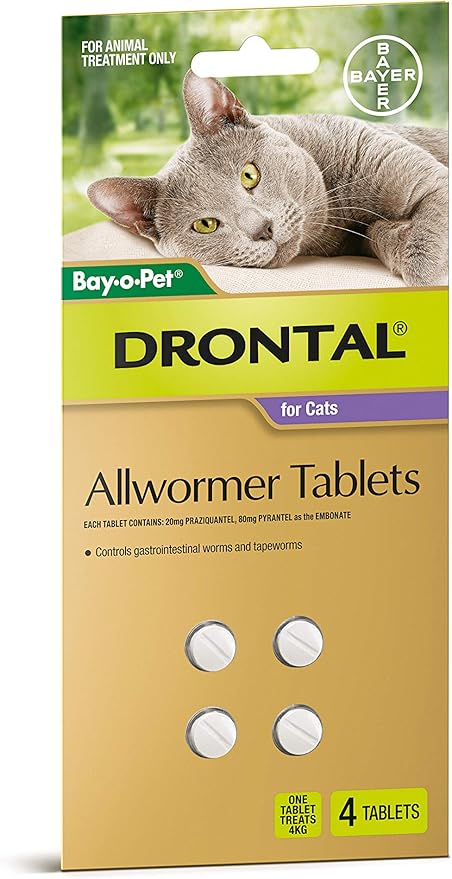 Drontal Allwormer for Cats - 4 kgs - 2 Pack