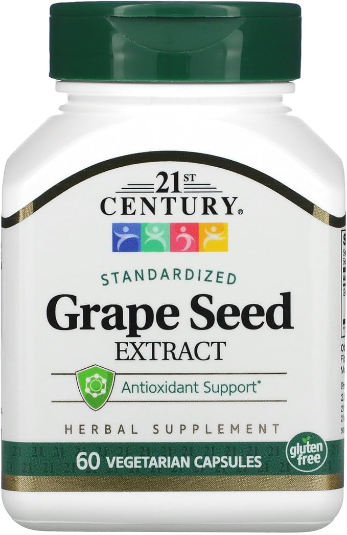 21st Century Standardized Grape Seed Extract 200 Vegetarian Capsules
