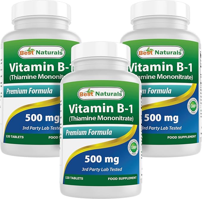 Best Naturals Vitamin B1 As Thiamine Mononitrate 500 mg Tablets (120 Count (Pack of 2))