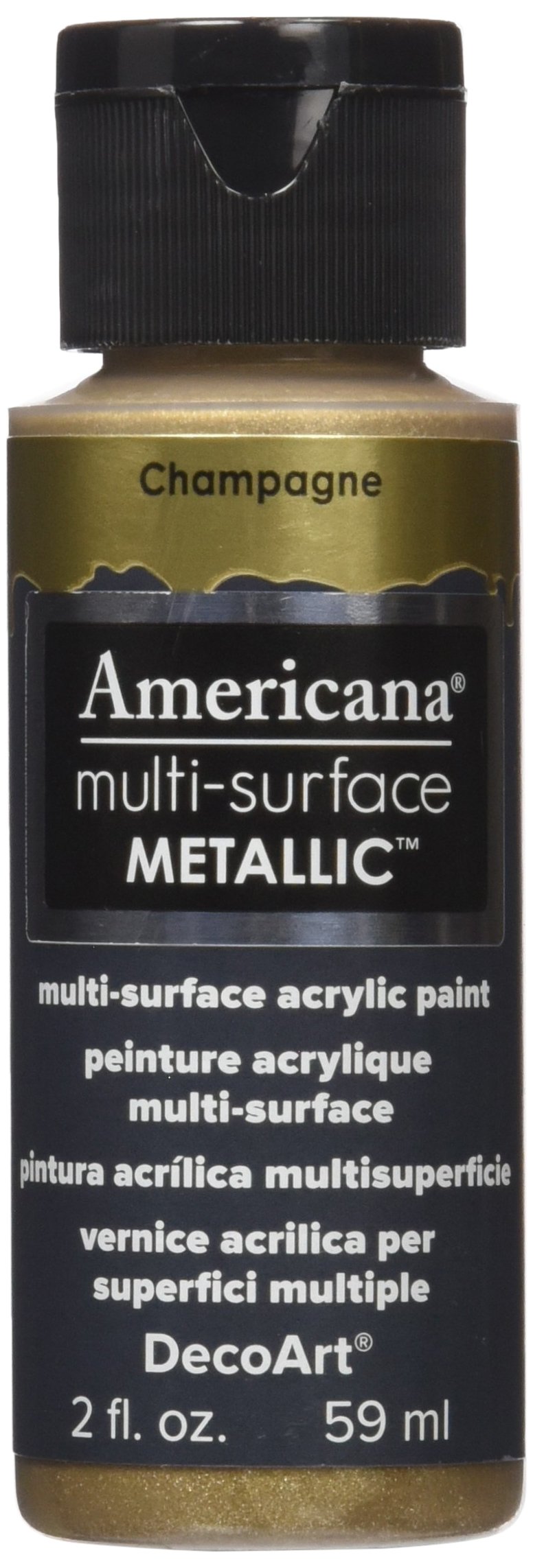 Deco Art Americana Multi-surface Metallic Acrylic Paint 2oz-Champagne