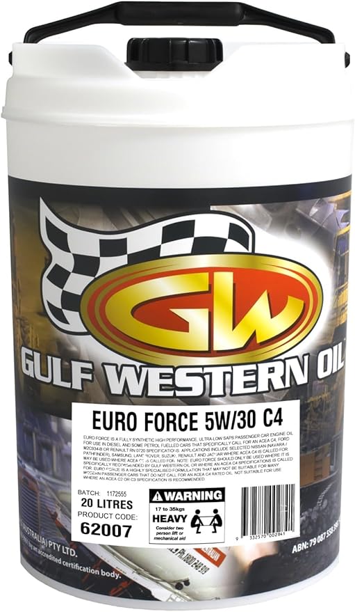 Gulf Western 62007 Euro Force Full Synthetic Engine Oil 5W-30 20L
