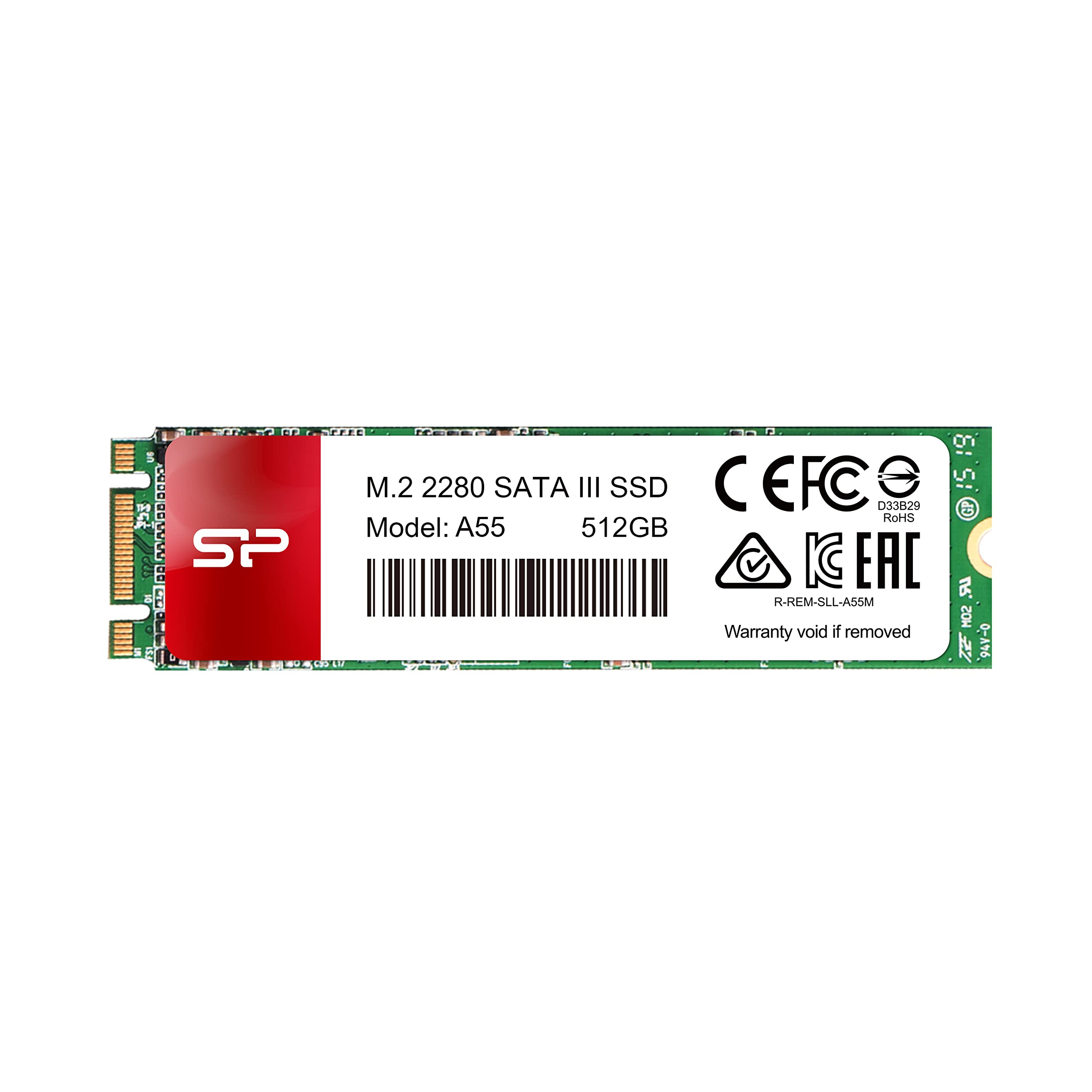 Silicon Power A55 512GB M.2 2280 SATA III SSD, SP512GBSS3A55M28 Solid State Drives (SSD)