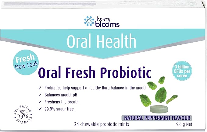 Henry Blooms Oral Fresh Probiotic 30 Chewable Mints