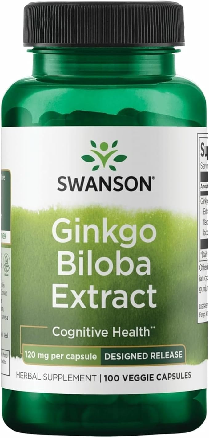 Swanson Ginkgo Biloba Extract 120 MG 100 Veggie DRcaps