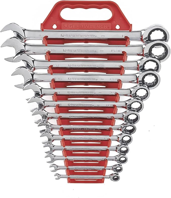 GearWrench 9312 13-Piece 12-Point Ratcheting Combination SAE Wrench Set