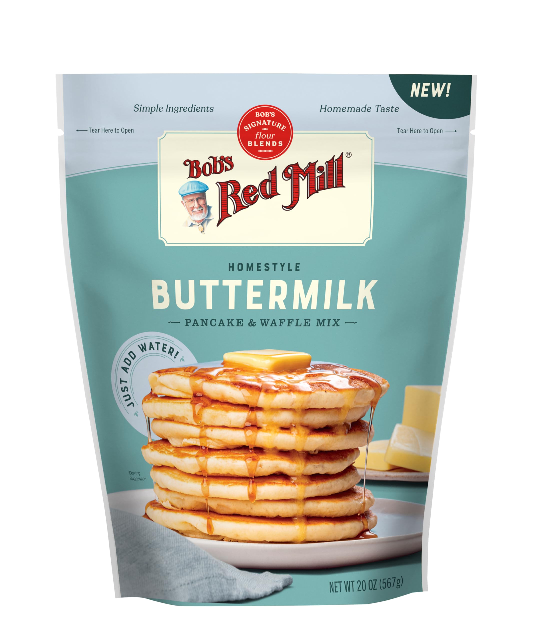 Bob's Red Mill Pancake & Waffle Mix, Whole Grain, Buttermilk - 24 oz