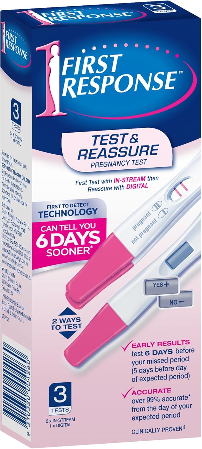 First Response Test & Reassure 3 Pregnancy Tests