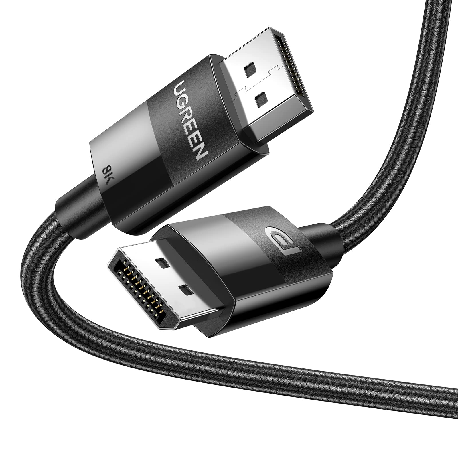 UGREEN 80394 DP V1.4 Male to Male Plastic Case Braided Cable 5m