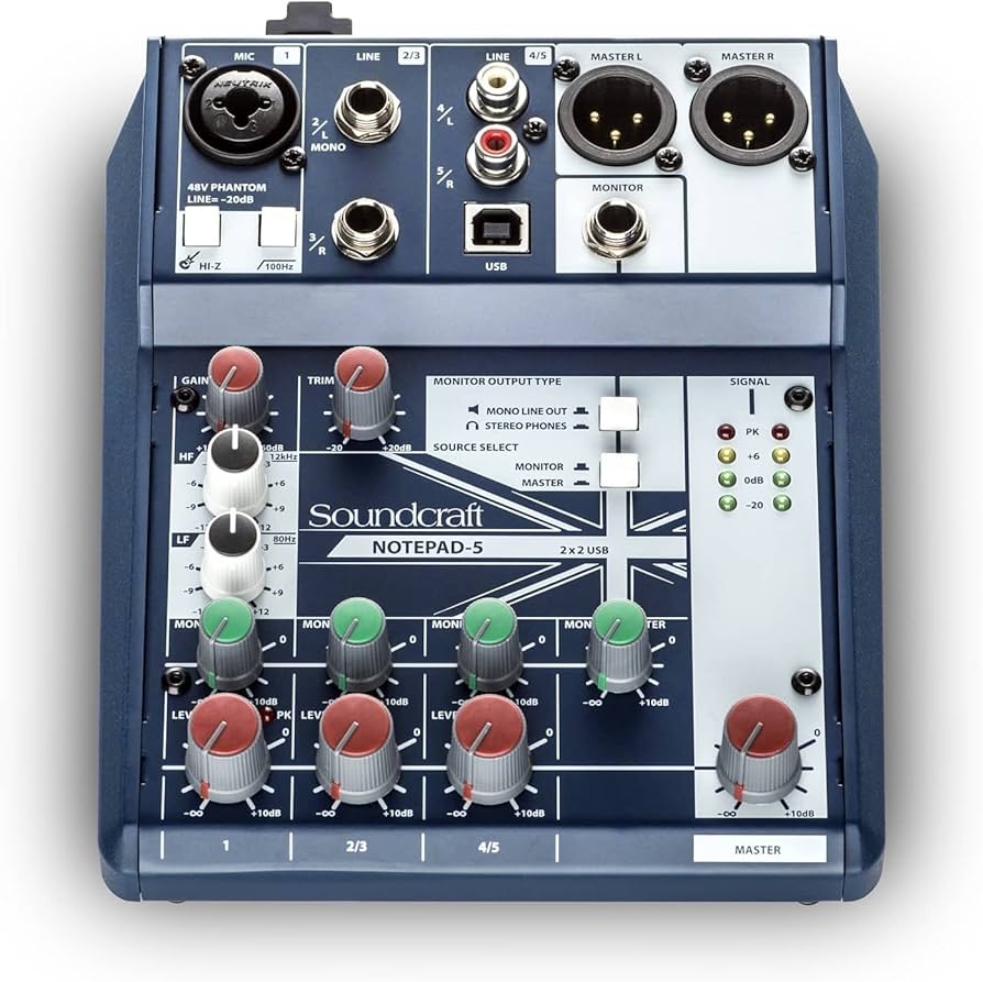 Soundcraft Notepad 5 Small Format Analog Mixing Console w/ USB I/O