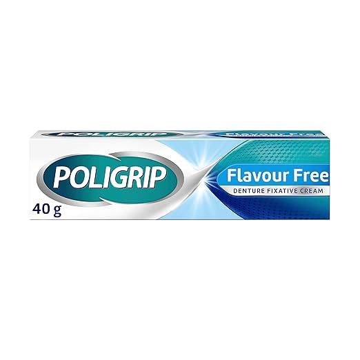 Poligrip Denture Fixative Cream Flavour Free 40g