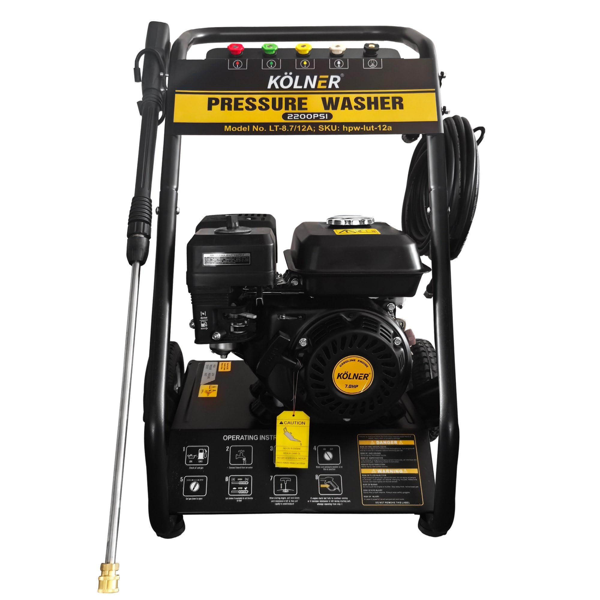 Kolner LT 12A 7HP 2200PSI Petrol Engine High Pressure Washer 7.5LPM