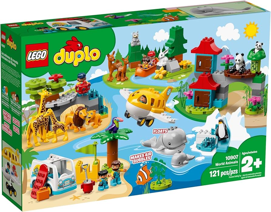 LEGO DUPLO Town World Animals 10907 Exclusive Building Bricks (121 Pieces)