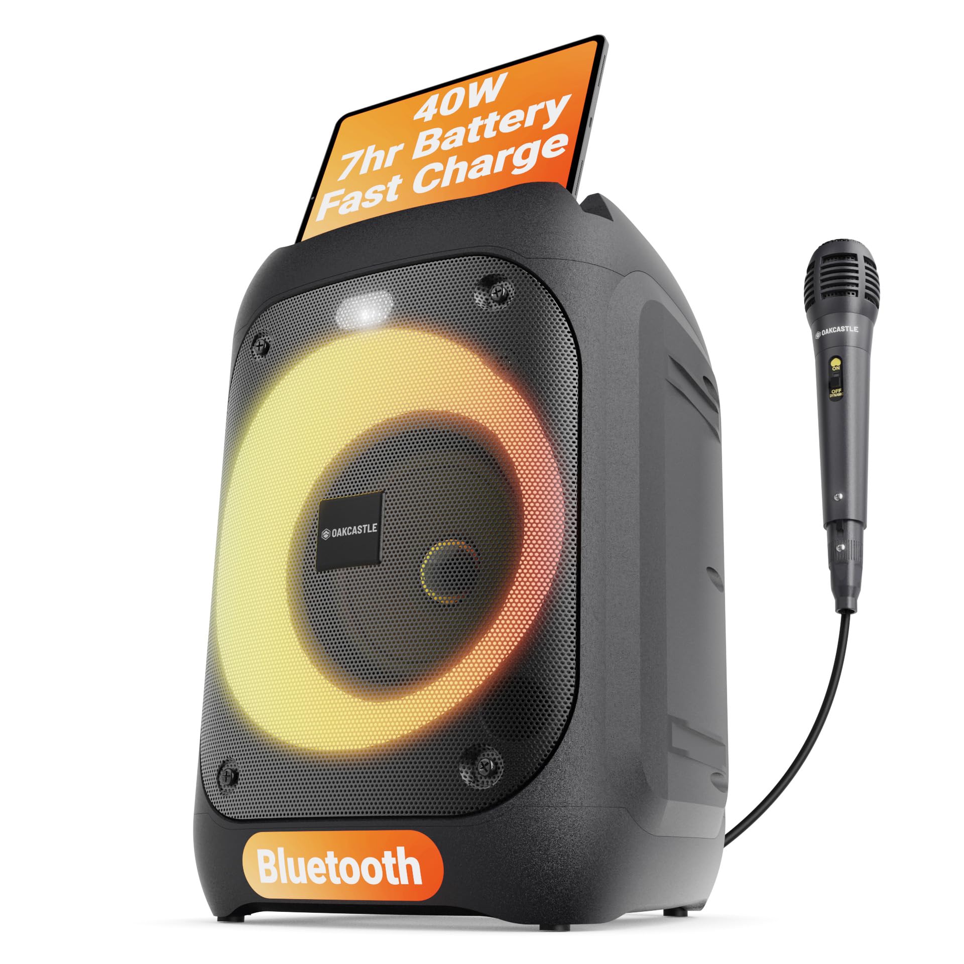 Majority PS100 Party Speaker 40W Bluetooth Karaoke & Pa System - Black