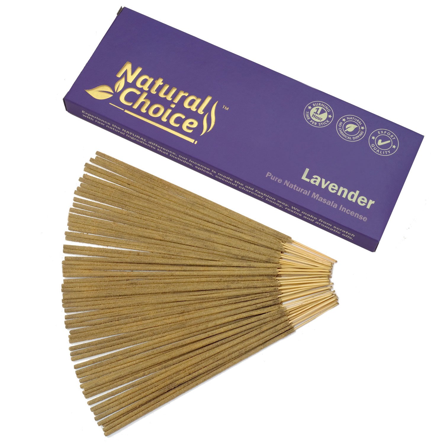 Natural Choice Incense Lavender Incense Sticks 100 Grams, Low Smoke Tr
