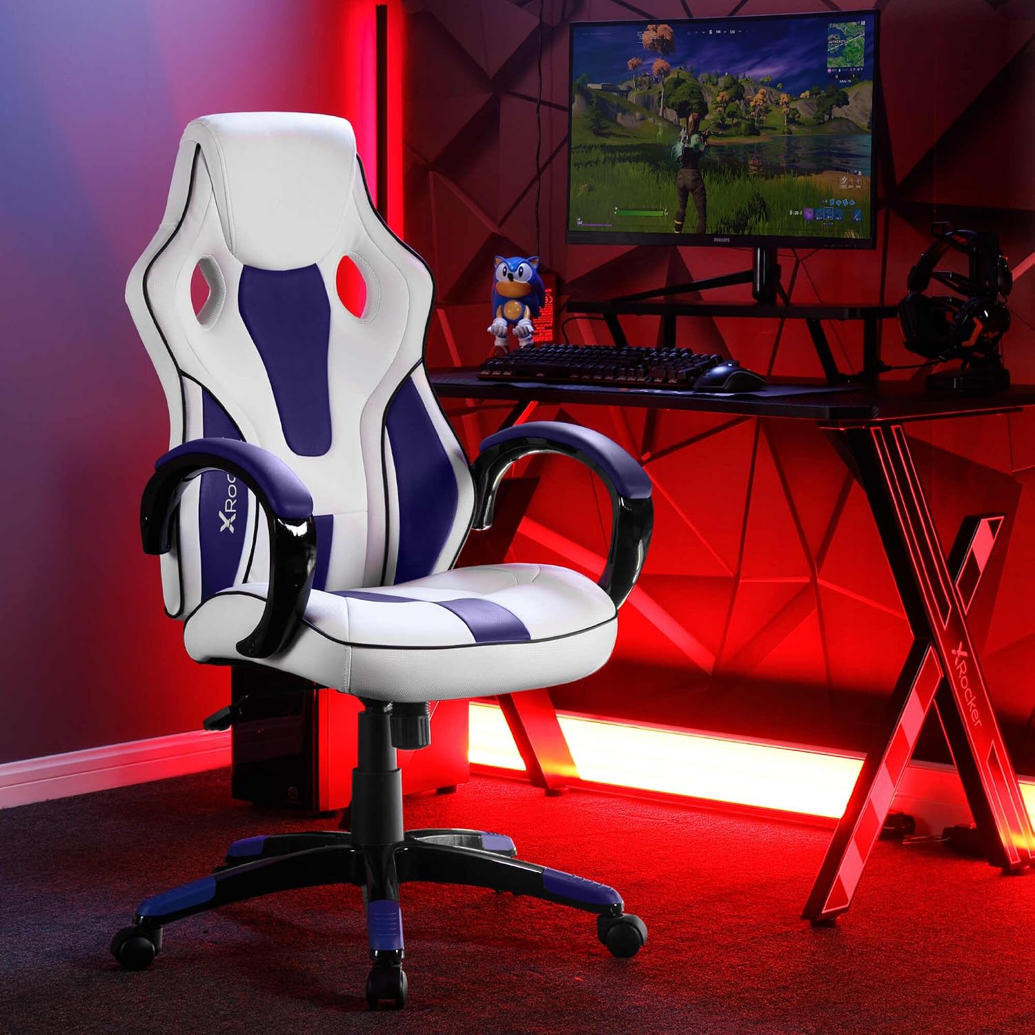 x Rocker Maverick Ergonomic Office Gaming Chair - Black/Gold