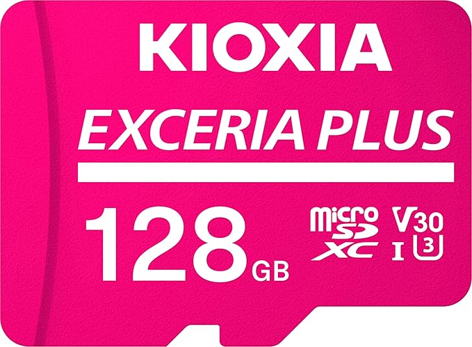 Kioxia EXCERIA Plus 128GB microSDXC Class 10 UHS 1 Memory Card Pink