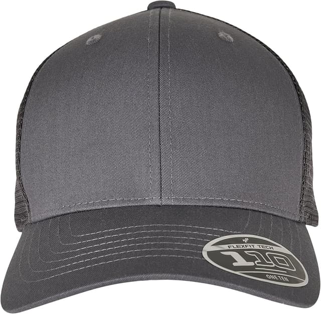 Flexfit 110 Melange Trucker Mesh Snapback Cap Charcoal One Size