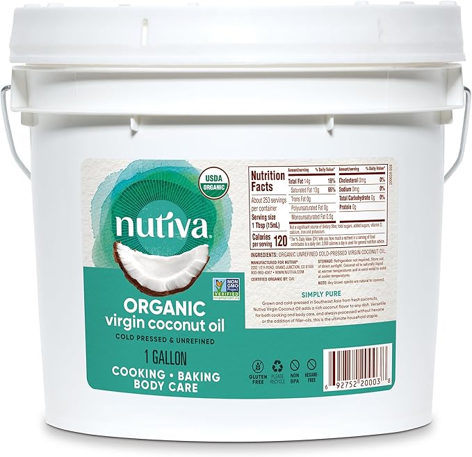 Nutiva Coconut Oil Organic Virgin 1 Gallon