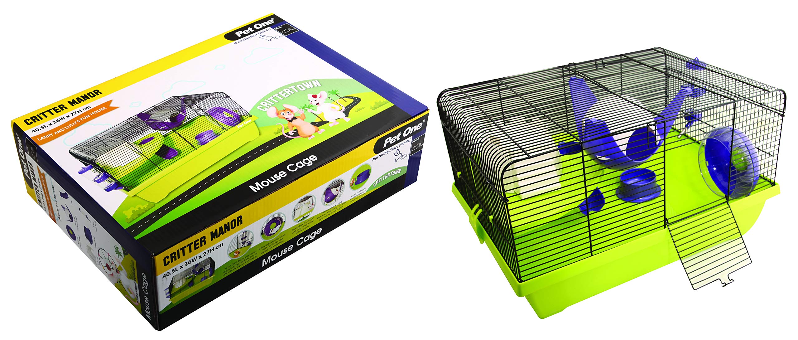 Po Critter Manor Mouse Wire Cage Purple/Green