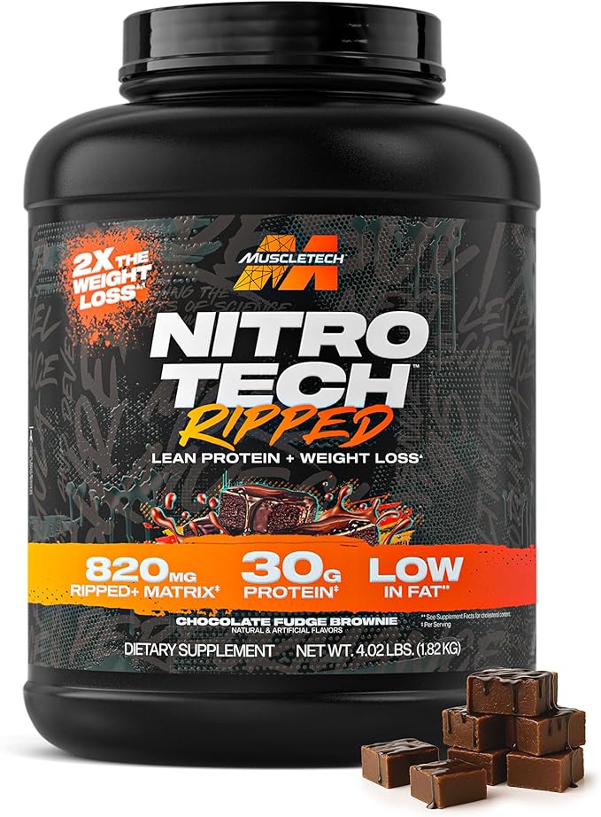 MuscleTech Nitro Tech Ripped - Chocolate Fudge Brownie - 4 lbs